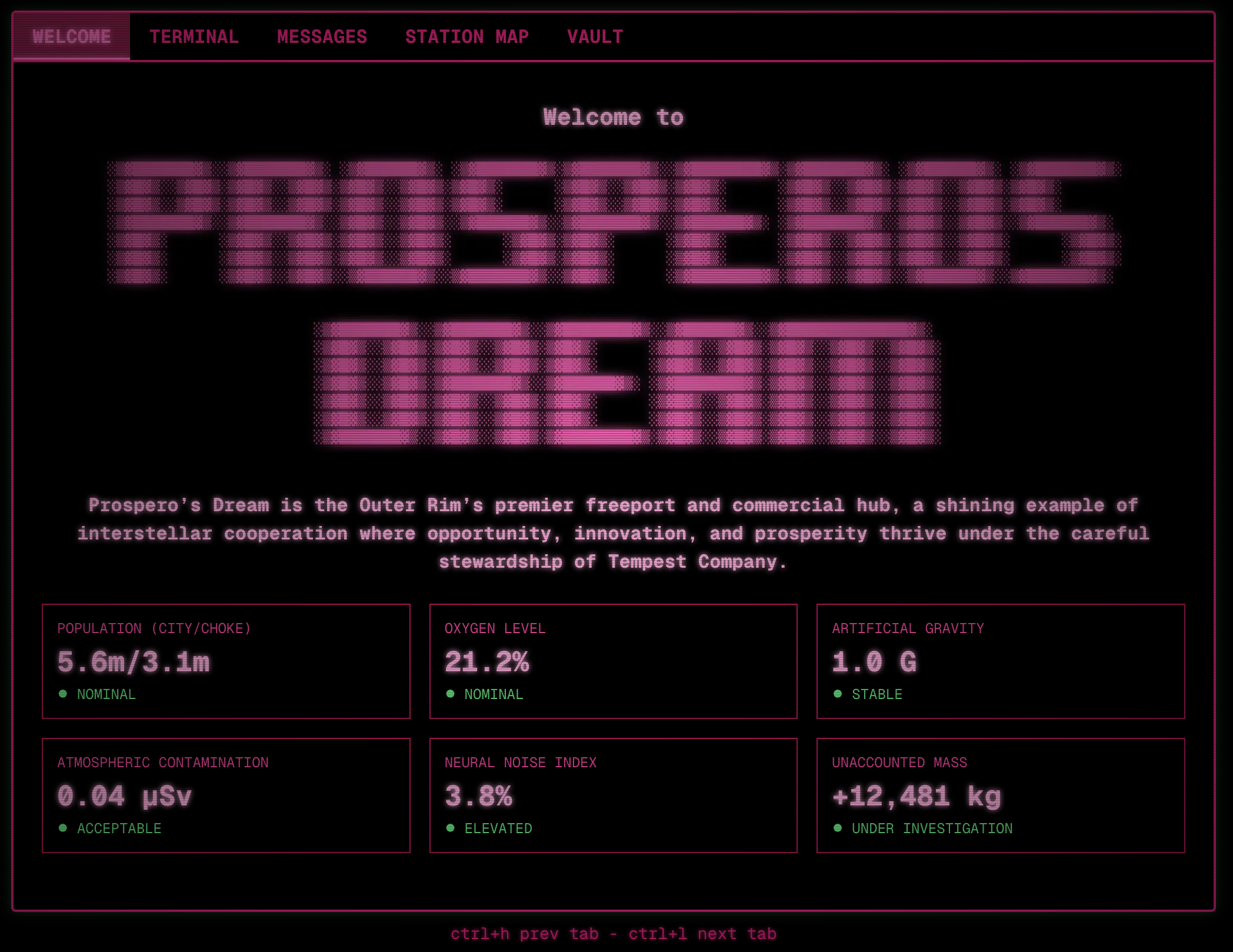 Prospero's Dream Public Interface